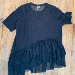 ASOS black sheer short sleeved top